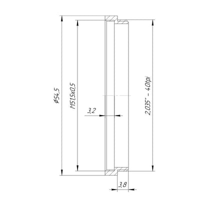 M51.5x0.5 female to SM2 male thread adapter for Zork Multi Focus System