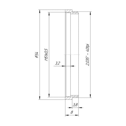 M51x0.5 female to SM2 male thread adapter