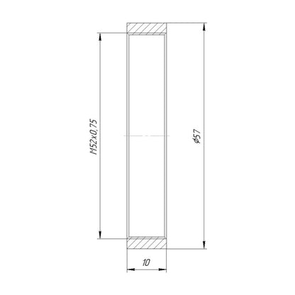 M52x0.75 female thread coupler (retaining ring), 10mm