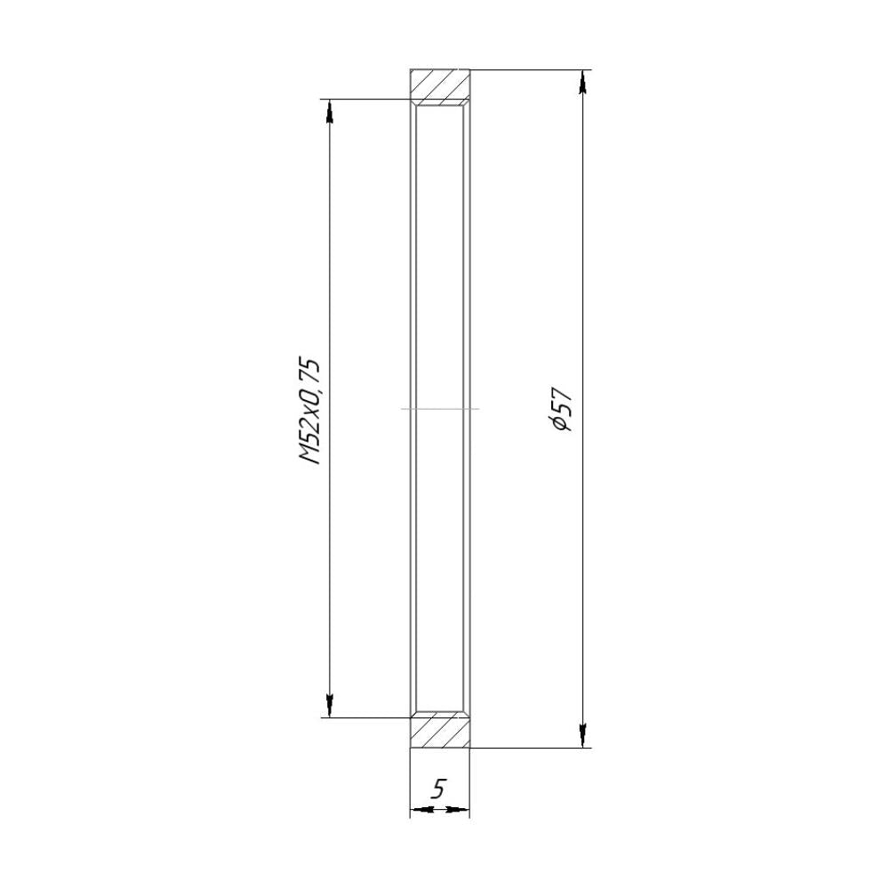 M52x0.75 female thread coupler (retaining ring), 5mm