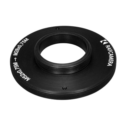 M52x0.75 male to M28x0.75 male thread adapter