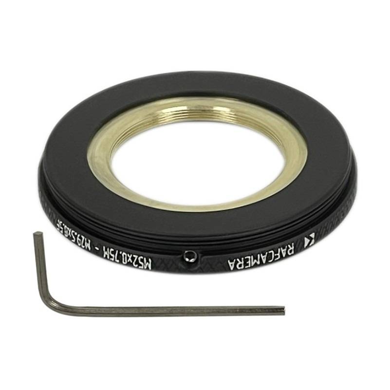 M52x0.75 male to M29.5x0.5 female thread adapter, rotatable