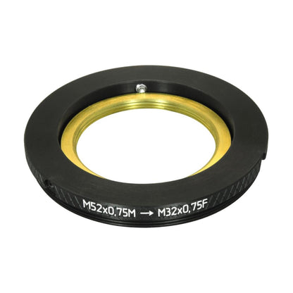 M52x0.75 male to M32x0.75 female thread adapter, adjustable