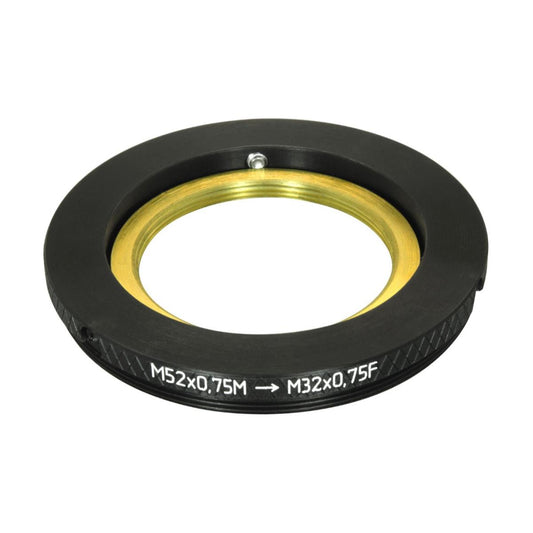 M52x0.75 male to M32x0.75 female thread adapter, adjustable