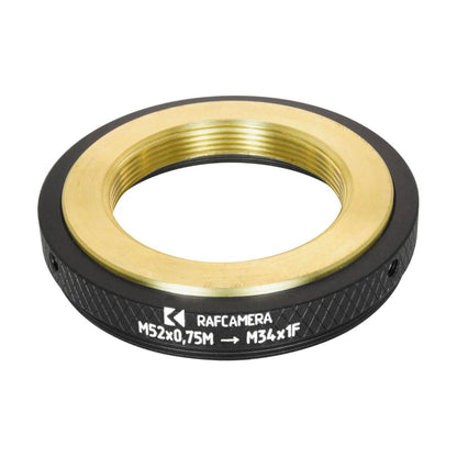 M52x0.75 male to M34x1 female thread adapter for Zeiss Steritar attachment