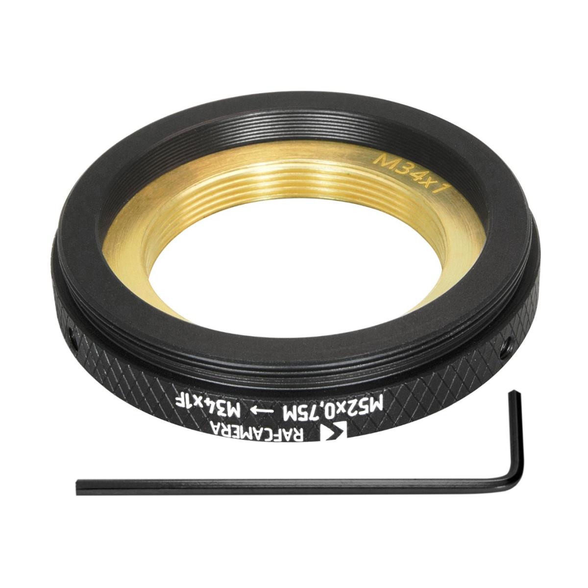 M52x0.75 male to M34x1 female thread adapter for Zeiss Steritar attachment