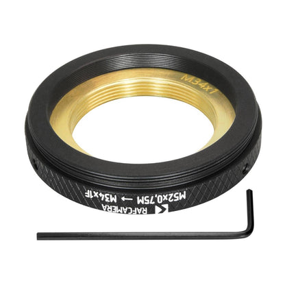 M52x0.75 male to M34x1 female thread adapter for Zeiss Steritar attachment