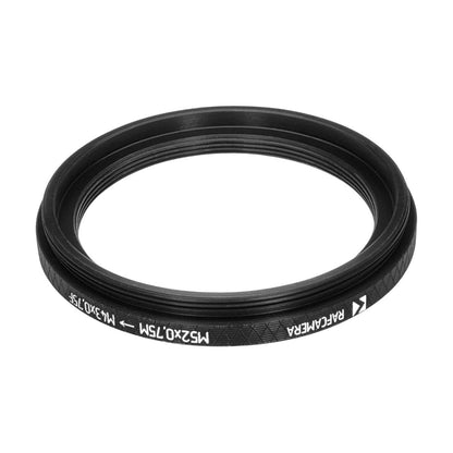 M52x0.75 male to M43x0.75 female thread adapter (52mm to 43mm step-down ring)