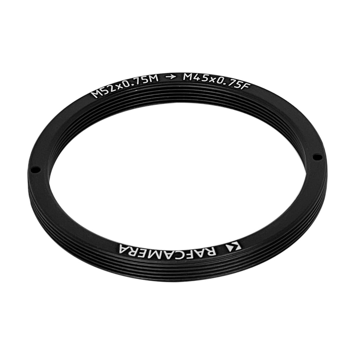 M52x0.75 male to M45x0.75 female thread adapter, flangeless
