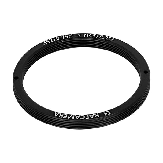M52x0.75 male to M45x0.75 female thread adapter, flangeless