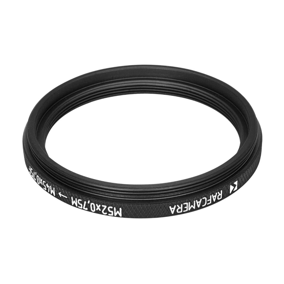 M52x0.75 male to M45x0.75 female thread adapter (52mm to 45mm step-down ring)