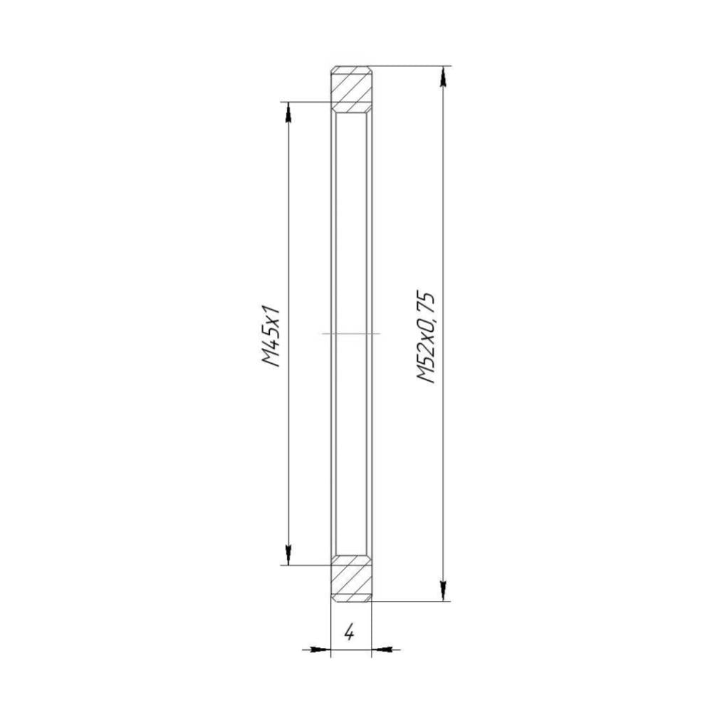 M45x1 female to M52x0.75 male thread adapter for Robot lenses