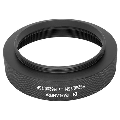 M52x0.75 male to M62x0.75 female thread adapter