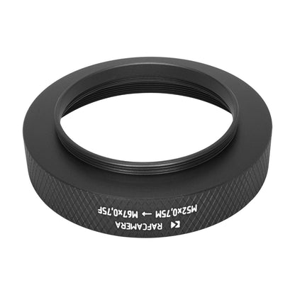 M52x0.75 male to M67x0.75 female thread adapter