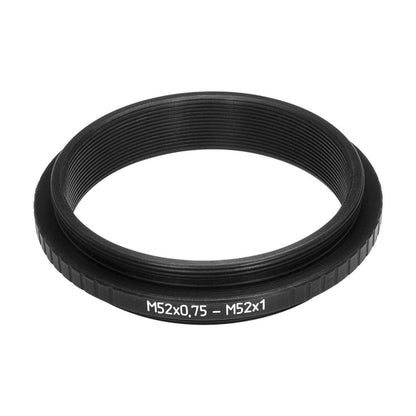 Reverse M52x0.75 to M52x1 thread adapter for helicoids