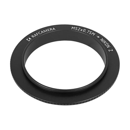 M52x0.75 male thread to Nikon Z camera mount reverse adapter