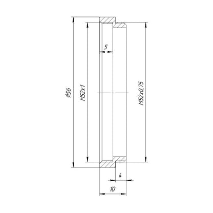 M52x1 female to M52x0.75 male thread adapter