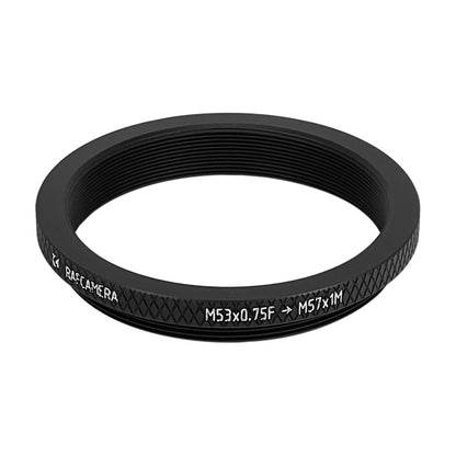 M53x0.75 female to M57x1 male thread adapter