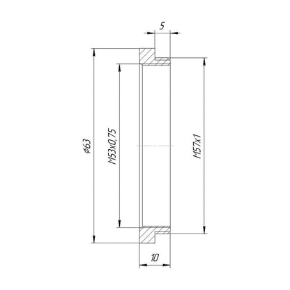 M53x0.75 female to M57x1 male thread adapter