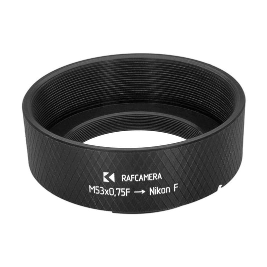 M53x0.75 female thread to Nikon F camera mount adapter for Repro-NIKKOR 1/85mm