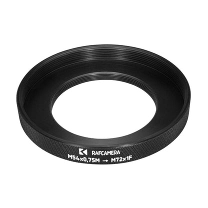 M54x0.75 male to M72x1 female thread adapter