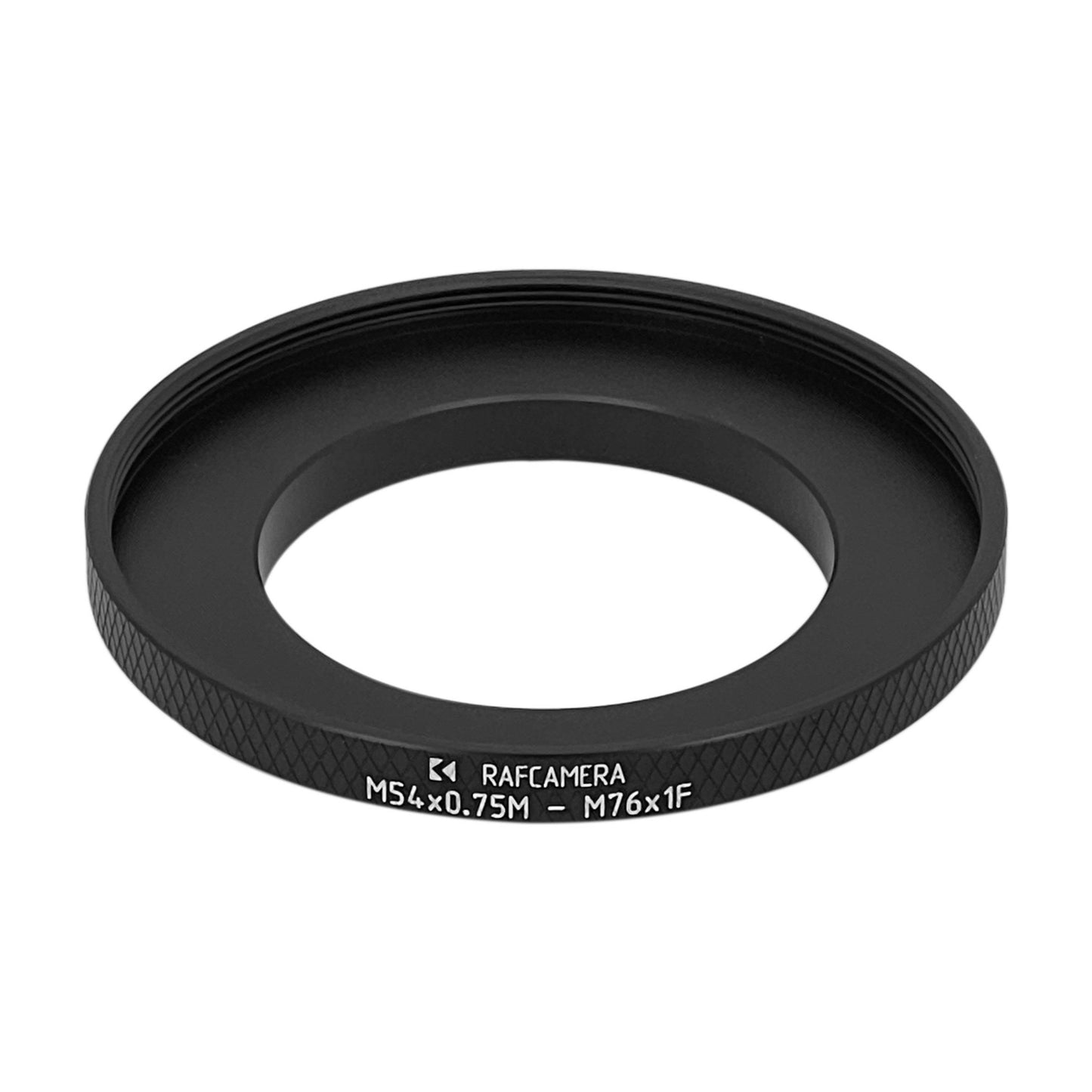 M54x0.75 male to M76x1 female thread adapter