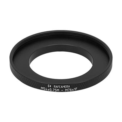 M54x0.75 male to M76x1 female thread adapter