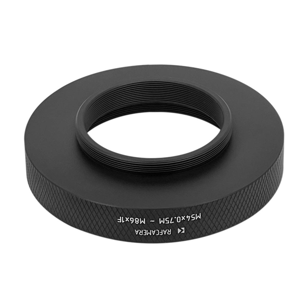 M54x0.75 male to M86x1 female thread adapter