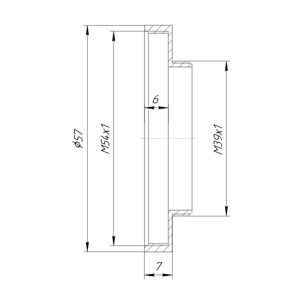 M54x1 female to M39x1 (LTM) male thread adapter