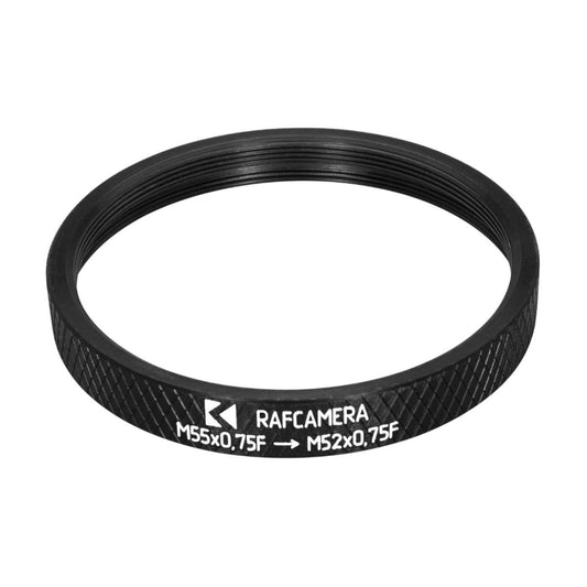 M55x0.75 female to M52x0.75 female thread adapter