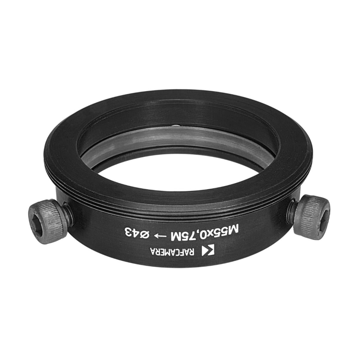 43mm clamp to M55x0.75 male thread adapter (for Kowa 16-D lenses)