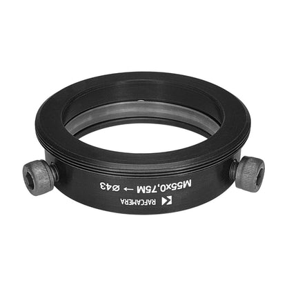 43mm clamp to M55x0.75 male thread adapter (for Kowa 16-D lenses)
