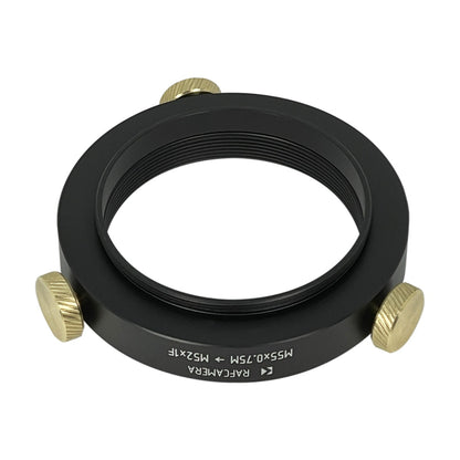 M55x0.75 male to M52x1 female thread adapter, adjustable
