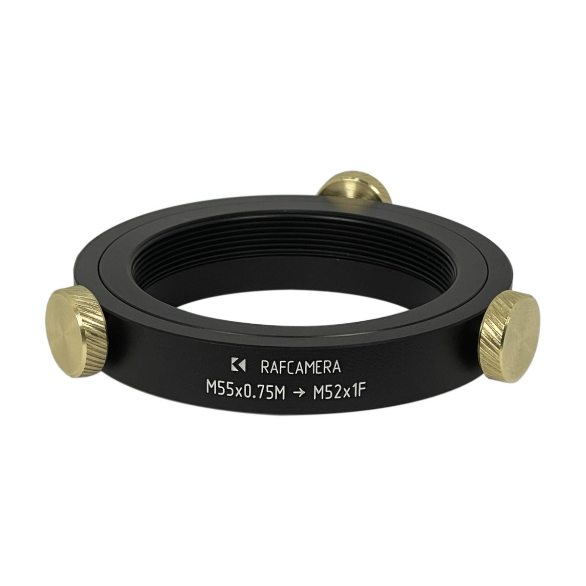 M55x0.75 male to M52x1 female thread adapter, adjustable