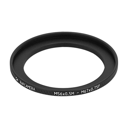 M56x0.5 male to M67x0.75 female thread adapter