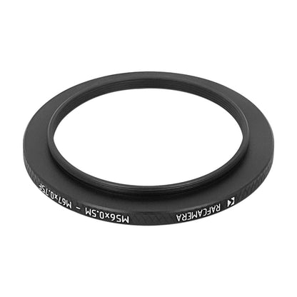 M56x0.5 male to M67x0.75 female thread adapter