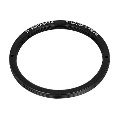 M56x0.75 female to M65x1 male thread adapter, flangeless