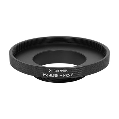 M56x0.75 male to M92x1 female thread adapter