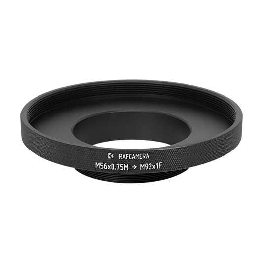 M56x0.75 male to M92x1 female thread adapter