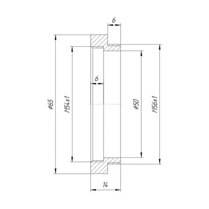 M56x1 male to M54x1 female thread adapter
