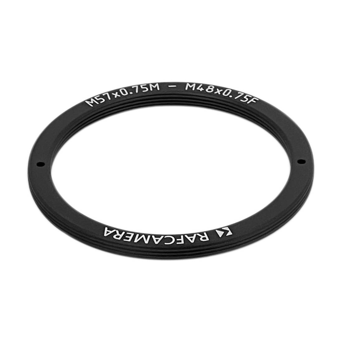 M57x0.75 male to M48x0.75 female thread adapter, flangeless