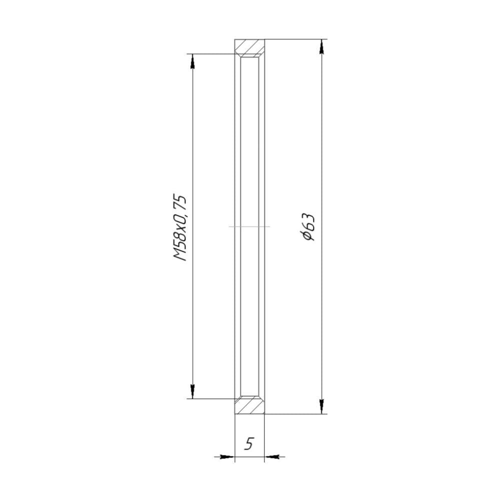 Retaining ring with M58x0.75 female thread