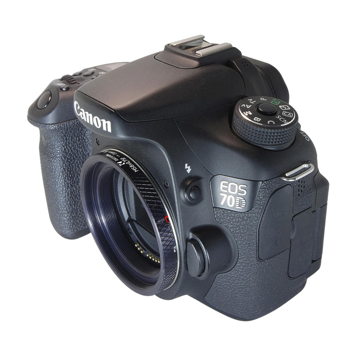 M58x0.75 female thread to Canon EOS camera mount adapter for helicoids