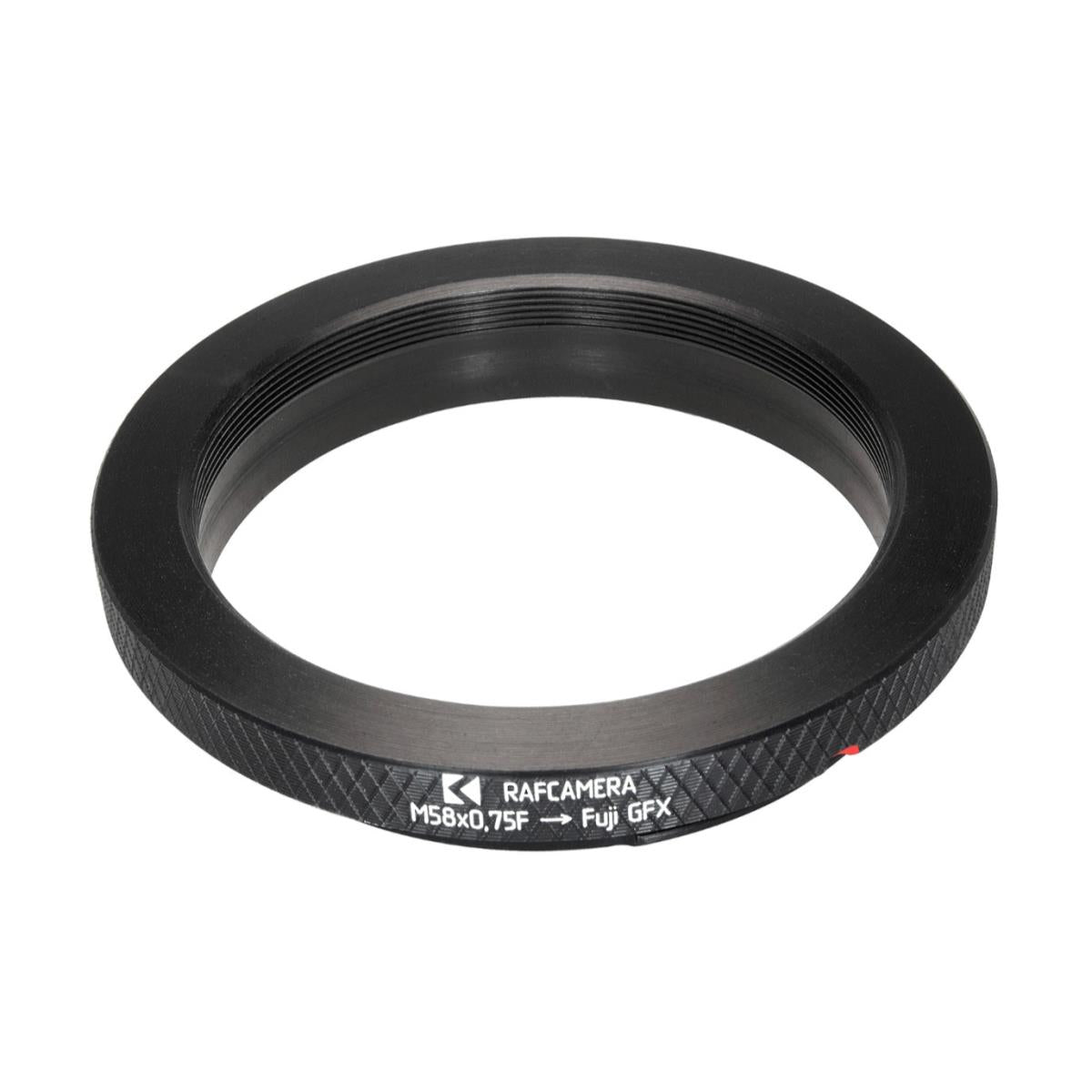 M58x0.75 female thread to Fujifilm GFX camera mount adapter