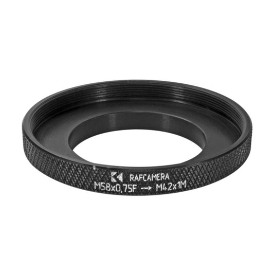 M58x0.75 female to M42x1 male thread adapter for focusing helicoids