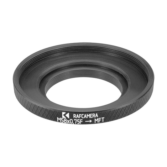 M58x0.75 female thread to MFT (Micro 4/3) camera mount adapter