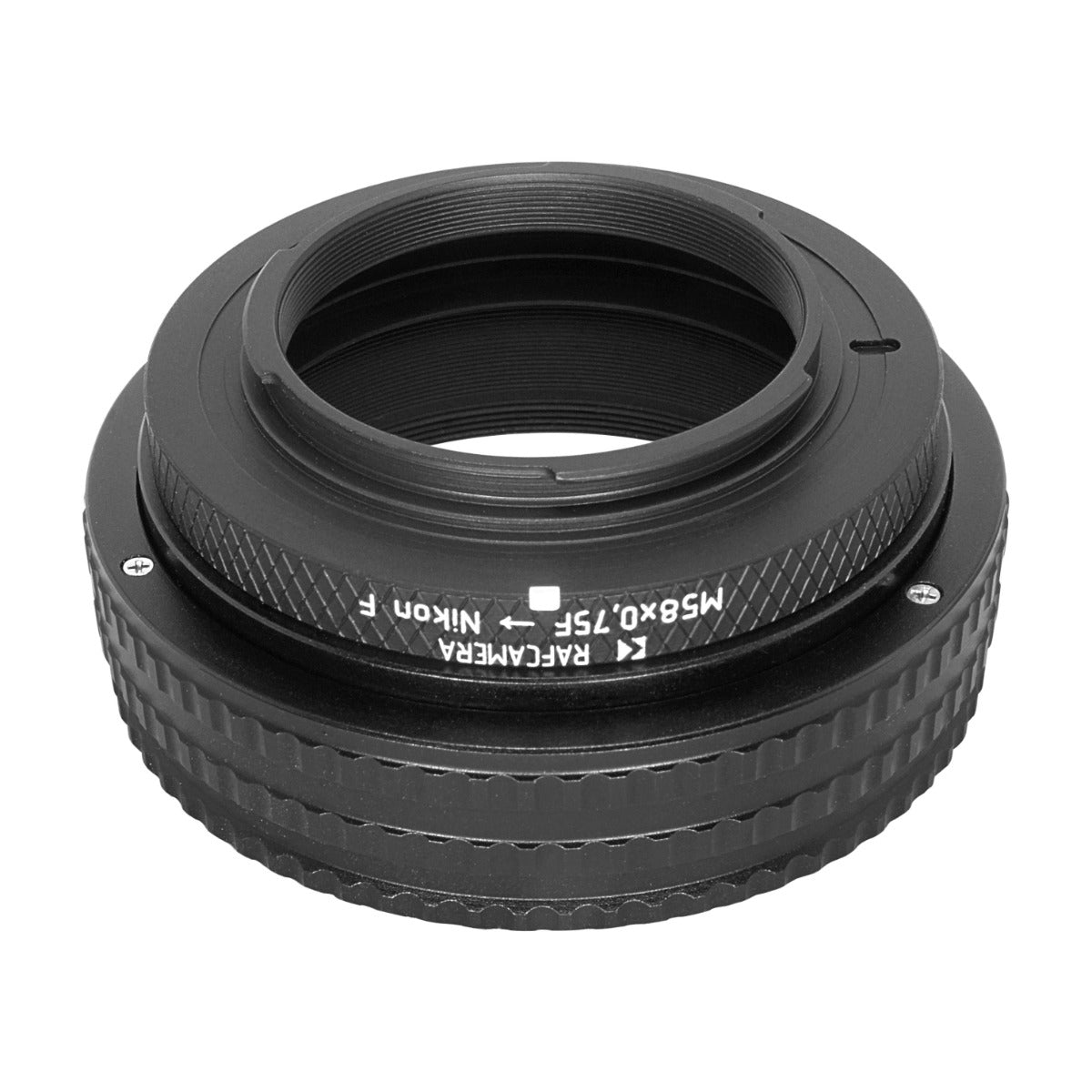 M58x0.75 female thread to Nikon F camera mount adapter for focusing helicoids