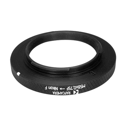 M58x0.75 female thread to Nikon F camera mount adapter for focusing helicoids