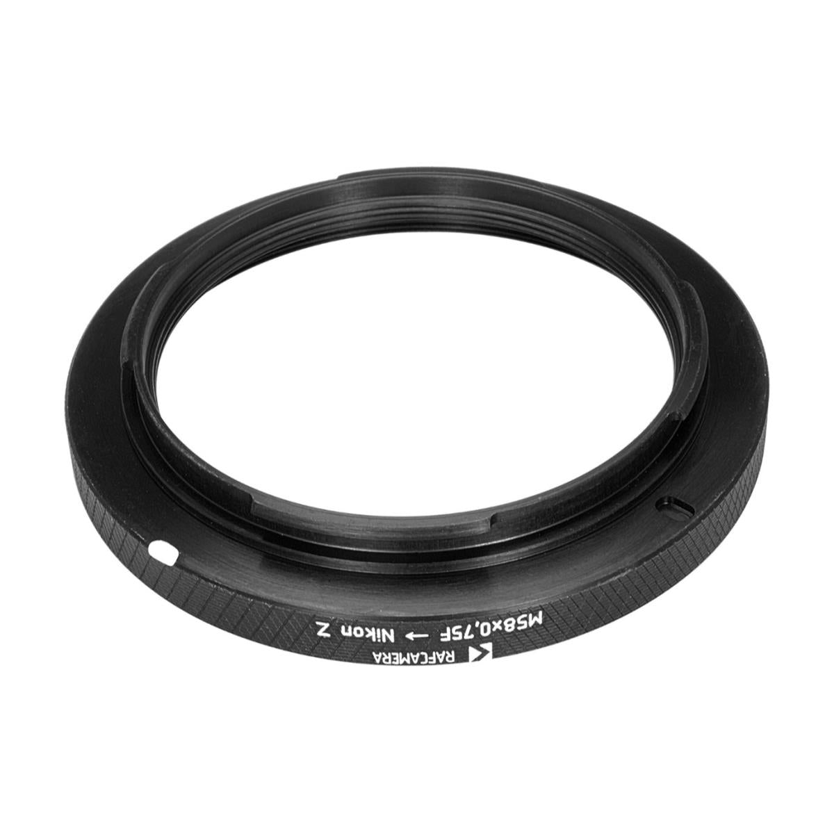M58x0.75 female thread to Nikon-Z camera mount adapter for helicoids