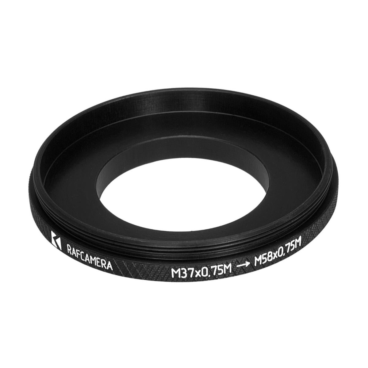 M58x0.75 male to M37x0.75 male thread adapter